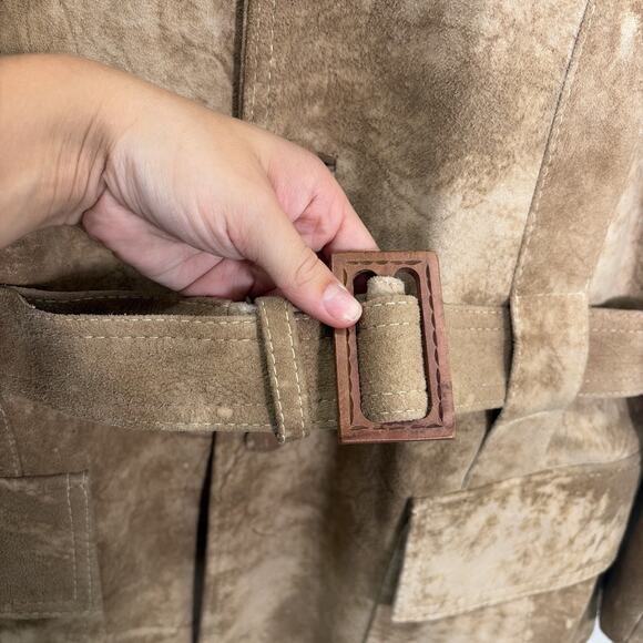 Vintage Montevideo Leather Factory Uruguay Brown Suede Blazer Jacket Mens - Picture 4 of 15